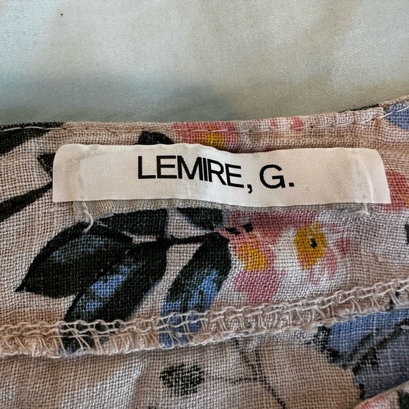 Lemire G Women’s Sz: M Linen Floral Butterfly Flutter Bell Sleeve Top. - Picture 6 of 12